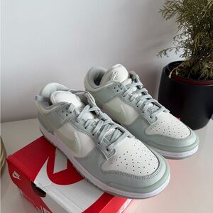 Nike Light Gray and White Low-Top Sneakers